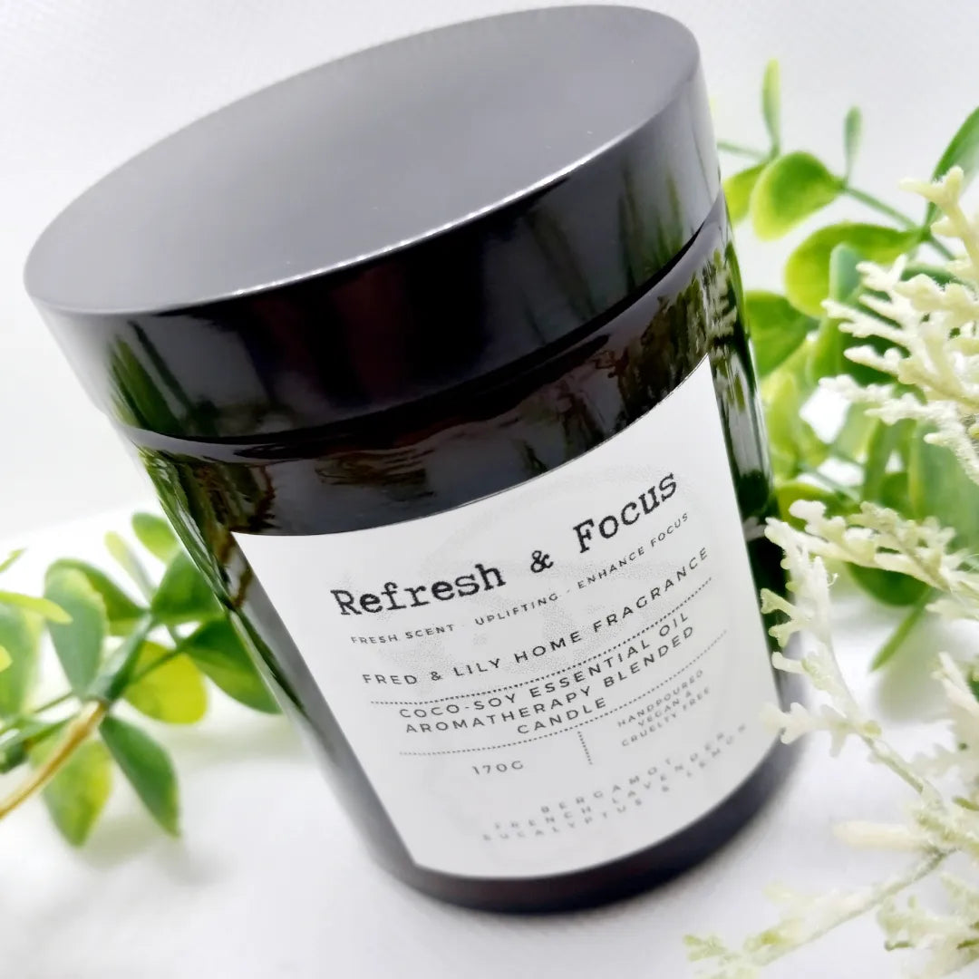 Aromatherapy Mood Enhancing Essential Oil Blend Infused Candle - Relax and Unwind