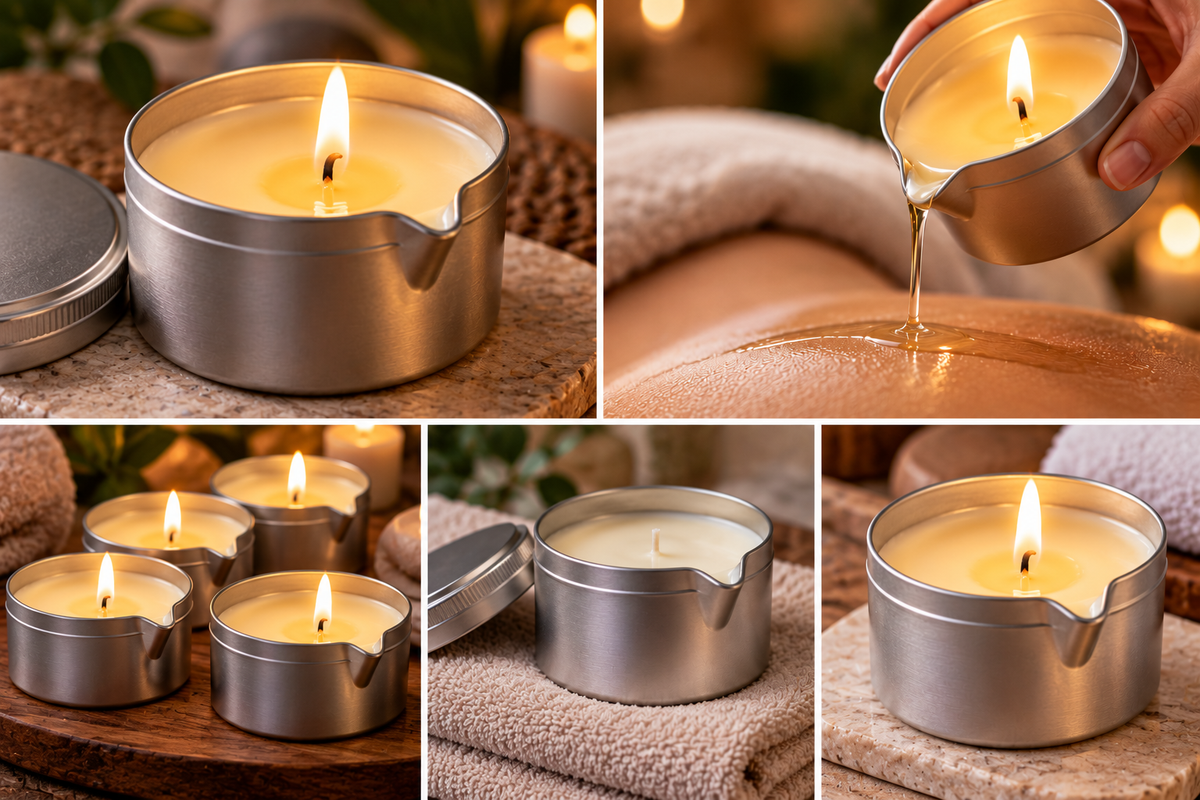 Luxury Aromatherapy Massage Candles | Soy Wax, Shea Butter & 100% Pure Essential Oils